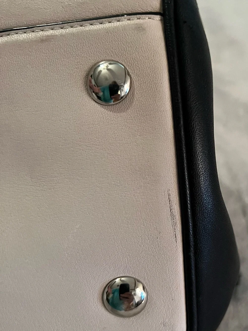 Coach Legacy Two-Tone North South Black and Cream Leather Satchel